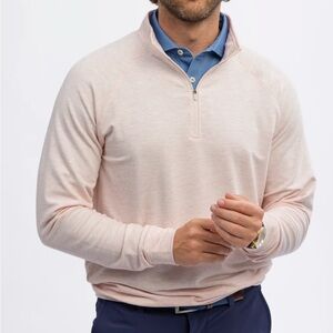 Turtleson- Men's Light Pink Quarter-Zip Shirt ( Prosecco heather)